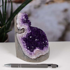 Uruguay Amethyst Mini Geode - 13x10x10cm - Harmonie und Entspannung – extra dunkler Qualität - NR 8