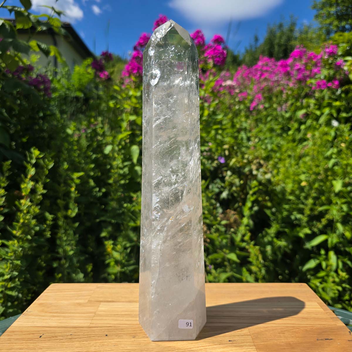 Bergkristall, Quarz, Obelisk geschliffen - 30x7x5 cm - Nr 91