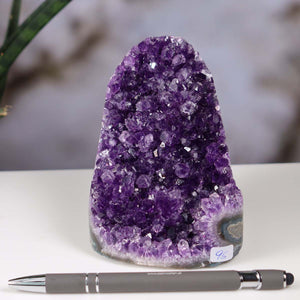 Uruguay Amethyst Mini Geode - 10x9x10cm - Harmonie und Entspannung – extra dunkler Qualität - NR 95