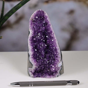Uruguay Amethyst Mini Geode - 13x8x11cm - Harmonie und Entspannung – extra dunkler Qualität - NR 96