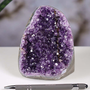 Uruguay Amethyst Mini Geode - 12x10x9cm - Harmonie und Entspannung – extra dunkler Qualität - NR 97