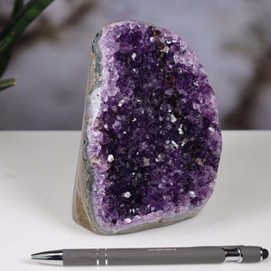 Uruguay Amethyst Mini Geode - 12x10x9cm - Harmonie und Entspannung – extra dunkler Qualität - NR 97