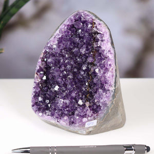 Uruguay Amethyst Mini Geode - 12x10x9cm - Harmonie und Entspannung – extra dunkler Qualität - NR 97
