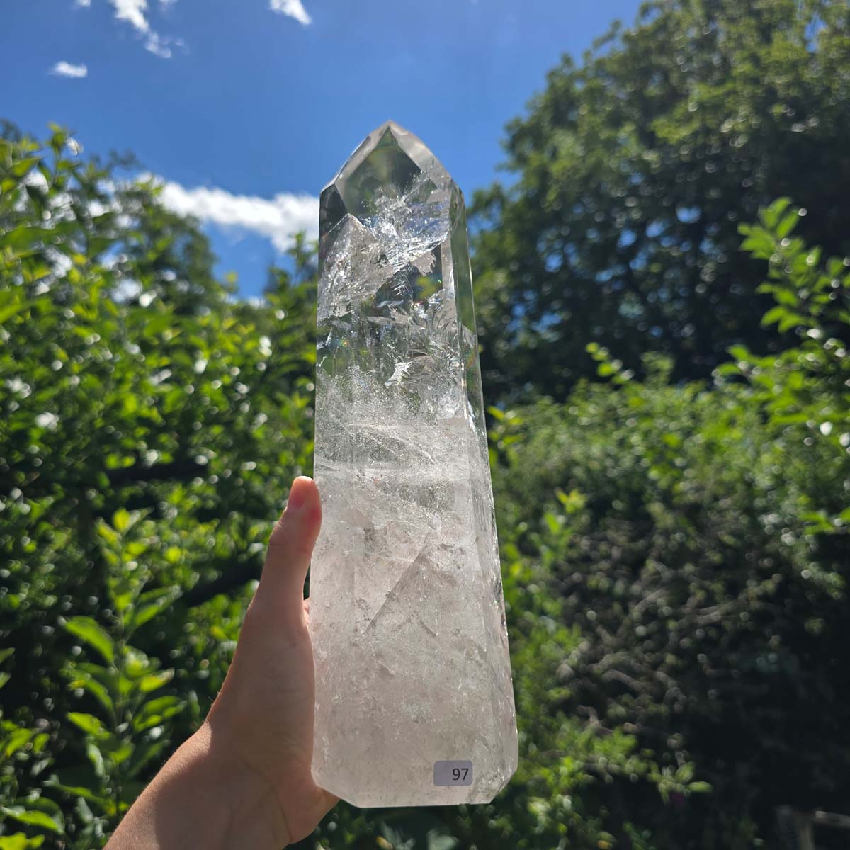 Bergkristall, Quarz, Obelisk geschliffen - 27x8x6 cm - Nr 97