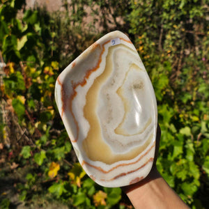 Aragonit Stein Schale - (Onyxmarmor) - 21x13x3cm - handgeschliffen und poliert - Nr. 9