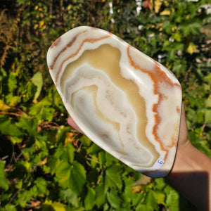 Aragonit Stein Schale - (Onyxmarmor) - 21x13x3cm - handgeschliffen und poliert - Nr. 9