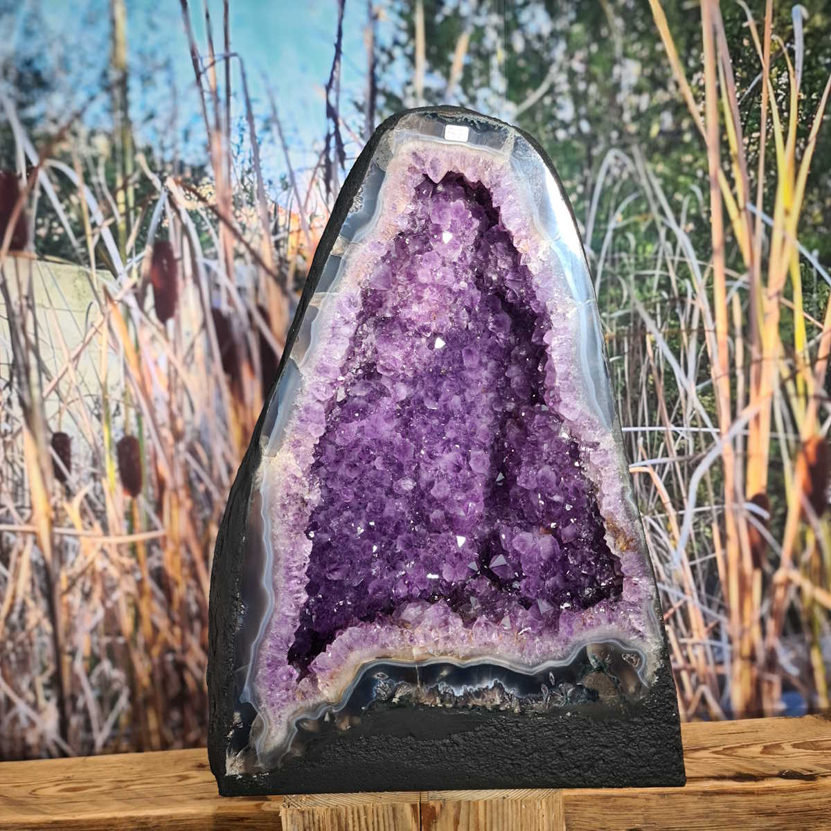 Amethyst mit Achat Rand