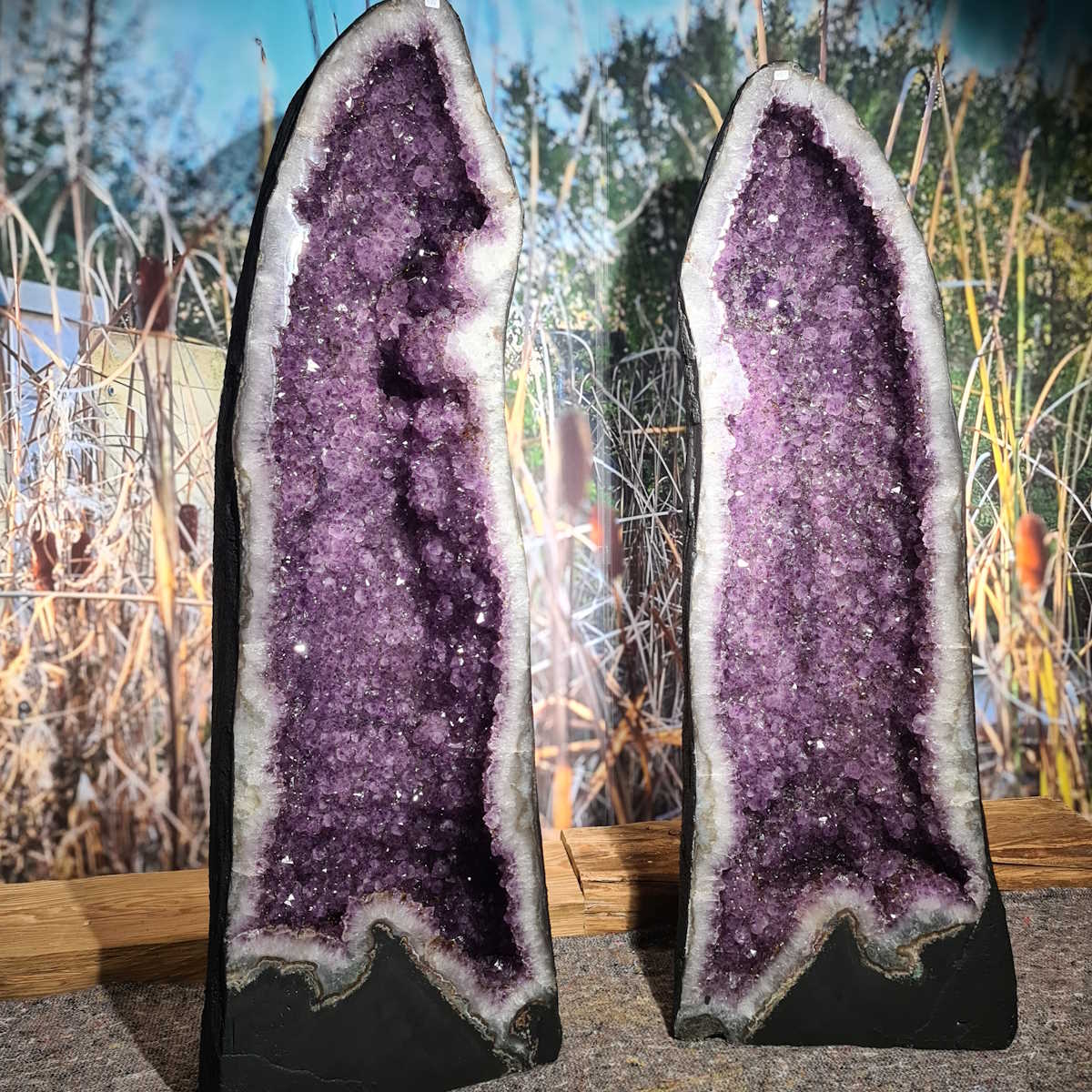 Amethyst Drusen Paar Steinwelten 