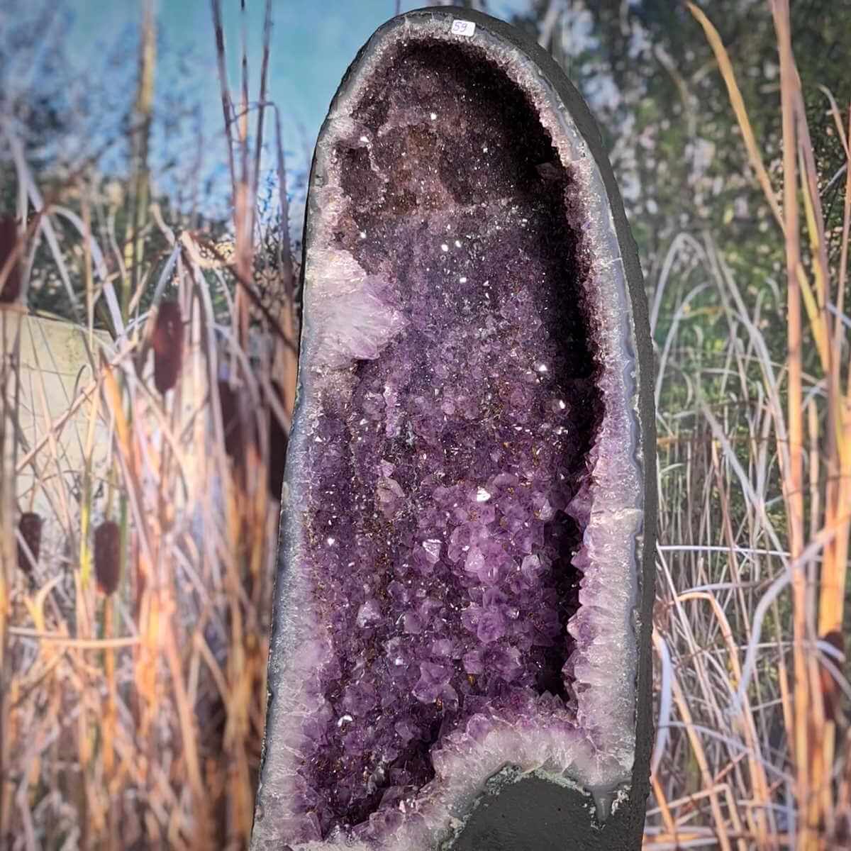 Amethystdruse mit Chalcedon