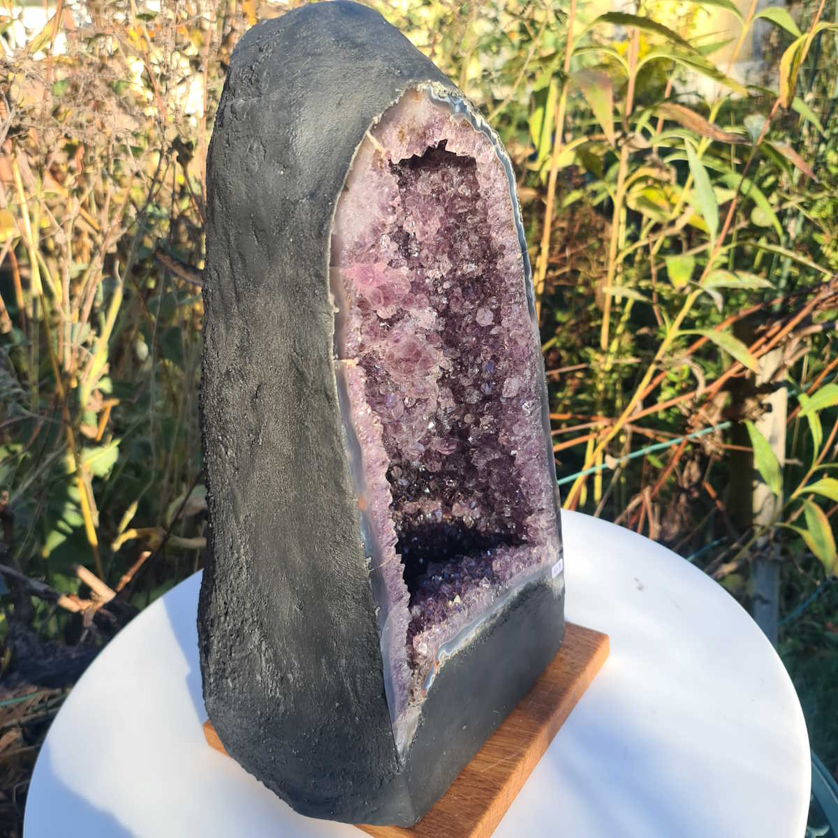 Amethystdruse mit Achat