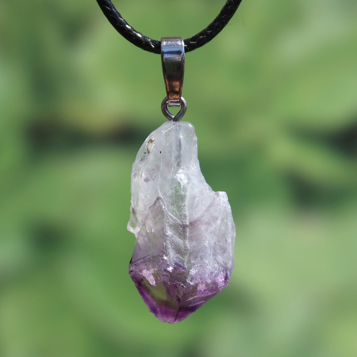 Amethyst Natur Kristall Anhänger - Spiritualität und Intuition - UNIKAT Nr. 17, roh und ungeschliffen, einzigartiger natürlicher Schmuck