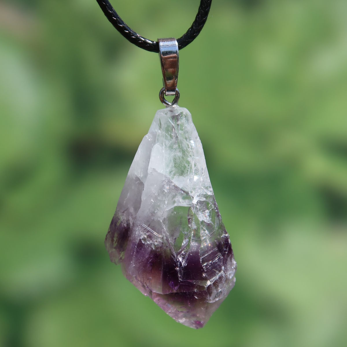 Amethyst Natur Kristall Anhänger - Spiritualität und Intuition - UNIKAT Nr. 1, einzigartiger Amethyst mit natürlicher Struktur