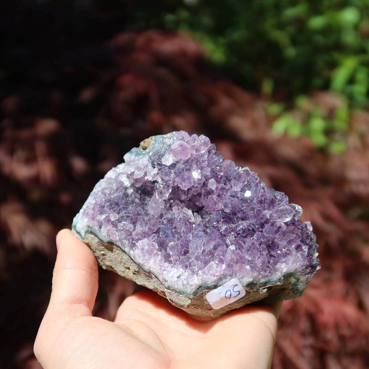 Amethyst Drusen aus Uruguay - Einzigartiges 10x9cm Stück mit intensiver violetter Farbe im Online Shop kaufen
