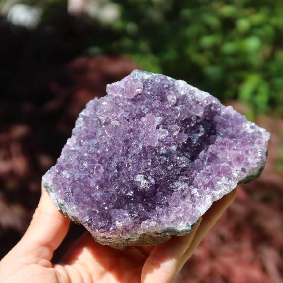 Amethyst Drusen aus Uruguay - Einzigartiges 10x9cm Stück mit intensiver violetter Farbe im Online Shop kaufen