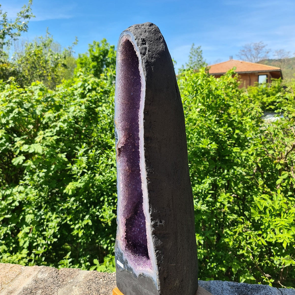 Amethyst mit Chalcedon Rand Nr. 83