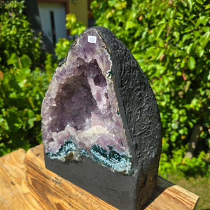 Amethyst Druse – Geode - 29x23x18cm und 13kg – Steinwelten OG - Nr. 135, leuchtende Kristalle in hellem Lavendelton, Abverkauf
