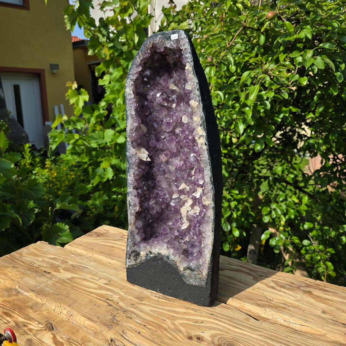 Amethyst Druse – Geode - 52x20x18cm und 17,6kg – Steinwelten OG - Nr. 183, unique home decor gemstone