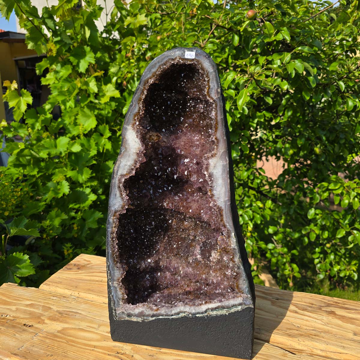 Amethyst Druse – Geode - 48x26x21cm und 19,2kg – Steinwelten OG - Nr. 190, unique decor for stylish interiors