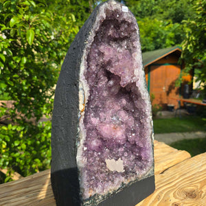 Amethyst Druse – Geode - 38x22x19cm und 14,2kg – Steinwelten OG - Nr. 200, unique decor piece for interior design
