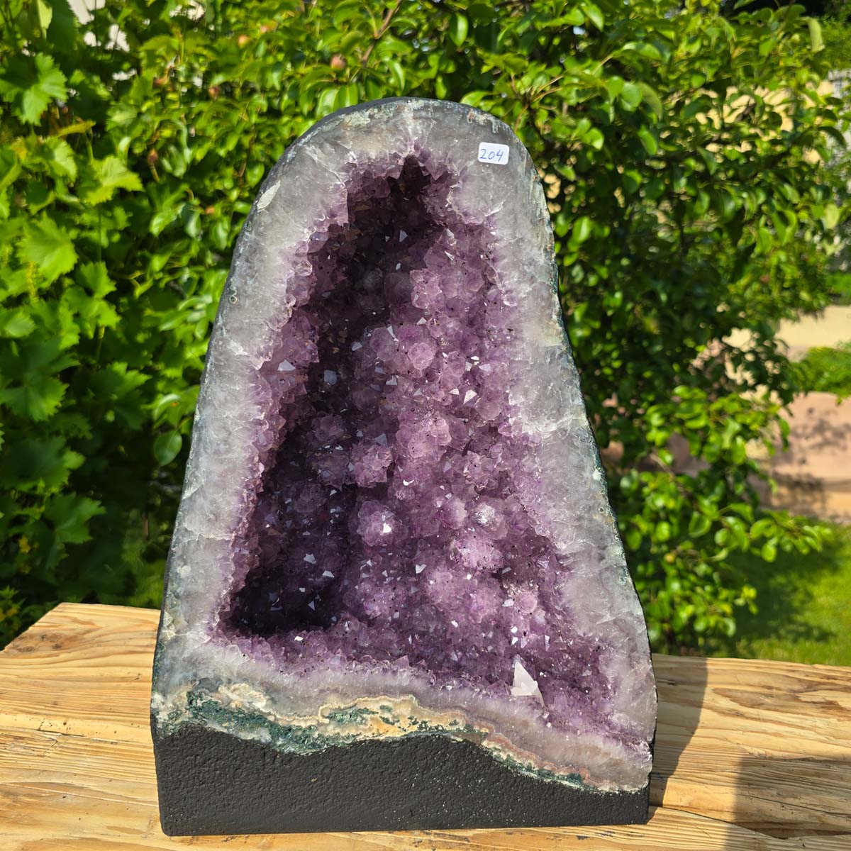Amethyst Druse – Geode - 37x28x19cm und 19,2kg – Steinwelten OG - Nr. 204, ideal for unique decor and meditation spaces.