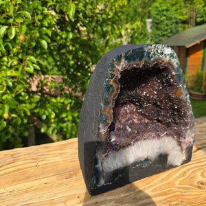 Amethyst Druse – Geode - 27x26x19cm und 14,4kg – Steinwelten OG - Nr. 209, unique home decor for luxury and healing spaces.