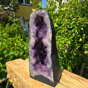 Amethyst Druse – Geode - 51x21x22cm und 26,2kg – Steinwelten OG - Nr.20, einzigartiger natürlicher Edelstein für stilvolle Innenräume