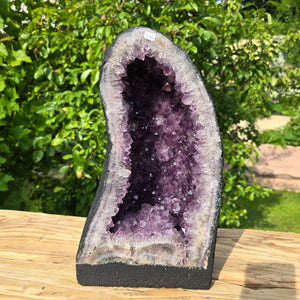 Amethyst Druse – Geode - 37x22x18cm und 14,6kg – Steinwelten OG - Nr. 214, unique purple crystal for decorative spaces.