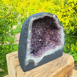 Amethyst Druse – Geode - 42x21x18cm und 19,6kg – Steinwelten OG - Nr. 235, unique decorative crystal for interior design