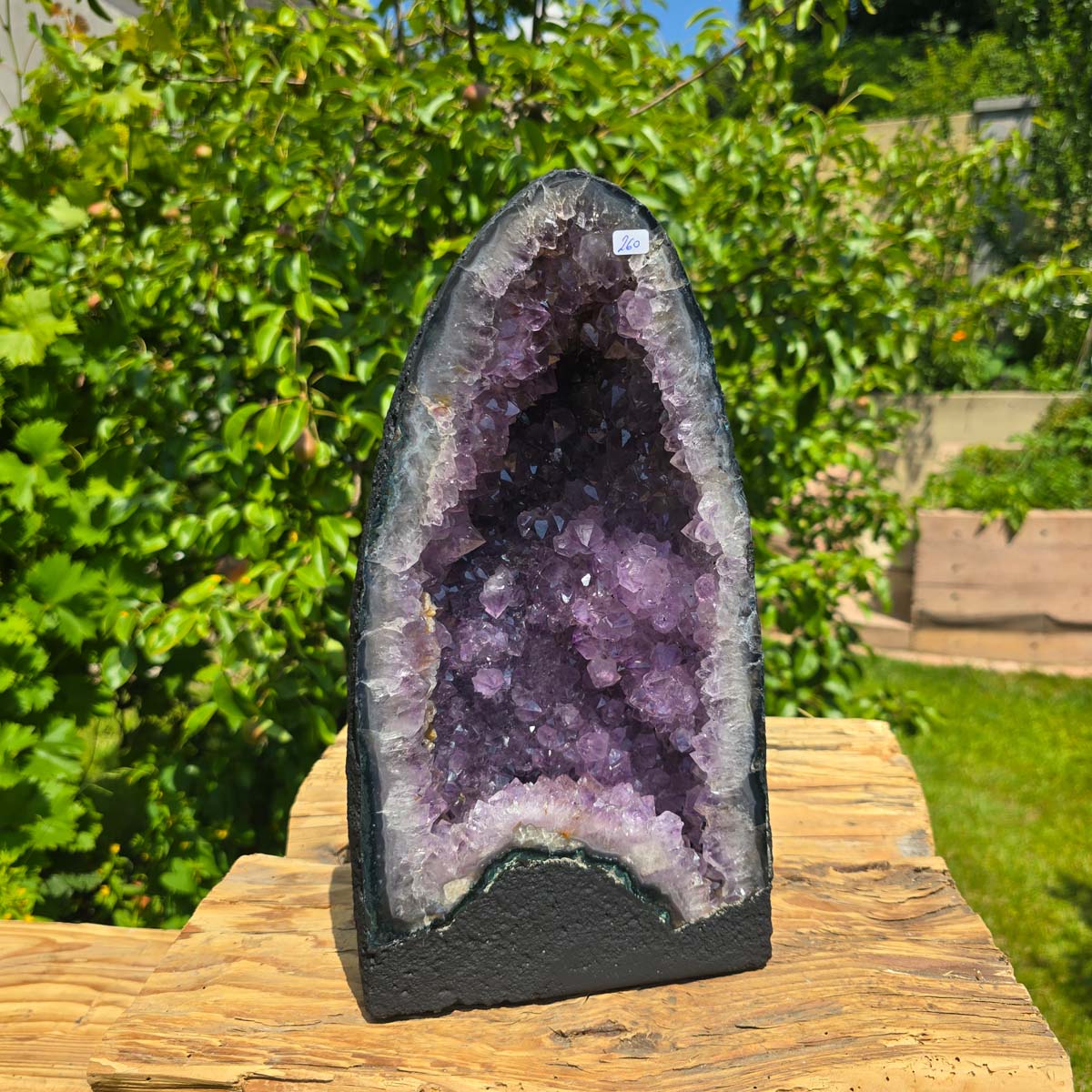 Amethyst Druse – Geode - 33x18x15cm und 9,6kg – Steinwelten OG - Nr. 260, unique decor for luxury interiors, promotes peace and meditation