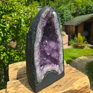 Amethyst Druse – Geode - 33x18x15cm und 9,6kg – Steinwelten OG - Nr. 260, unique decorative piece for elegant interiors