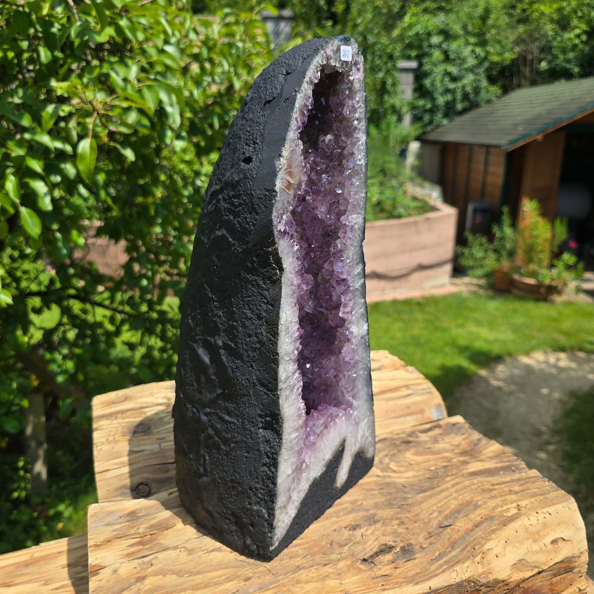 Amethyst Druse – Geode - 34x15x13cm und 7,8kg – Steinwelten OG - Nr. 263, ideal for home decor, unique crystal centerpiece.