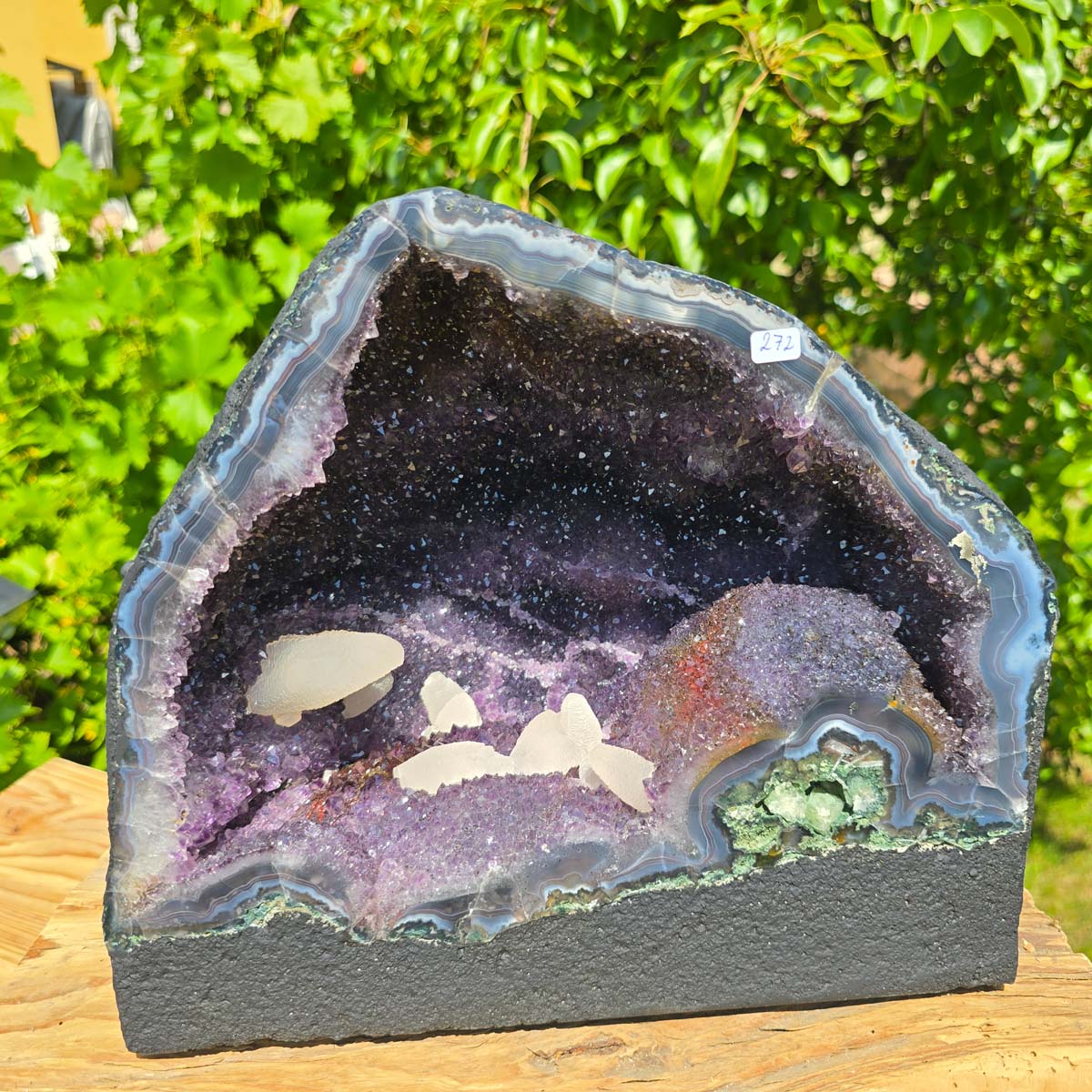Amethyst Druse – Geode - 25x29x18cm und 13,8kg – Steinwelten OG - Nr. 272, ideal for stylish interiors and meditation spaces