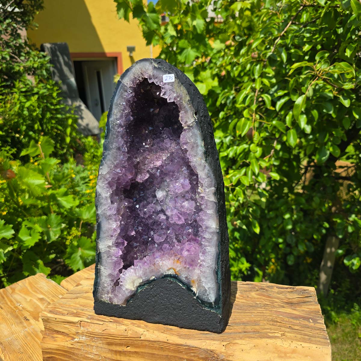 Amethyst Druse – Geode - 33x18x15cm und 9,4kg – Steinwelten OG - Nr. 275, unique amethyst geode for stylish home decor.