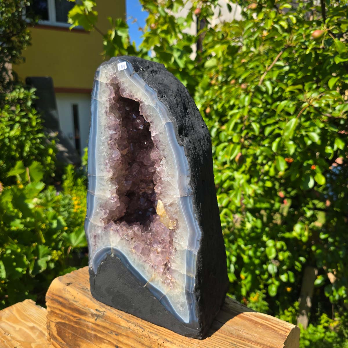 Amethyst Druse – Geode - 35x20x16cm und 14kg – Steinwelten OG - Nr. 284, helle Kristalle, Brasilien, beruhigende Töne