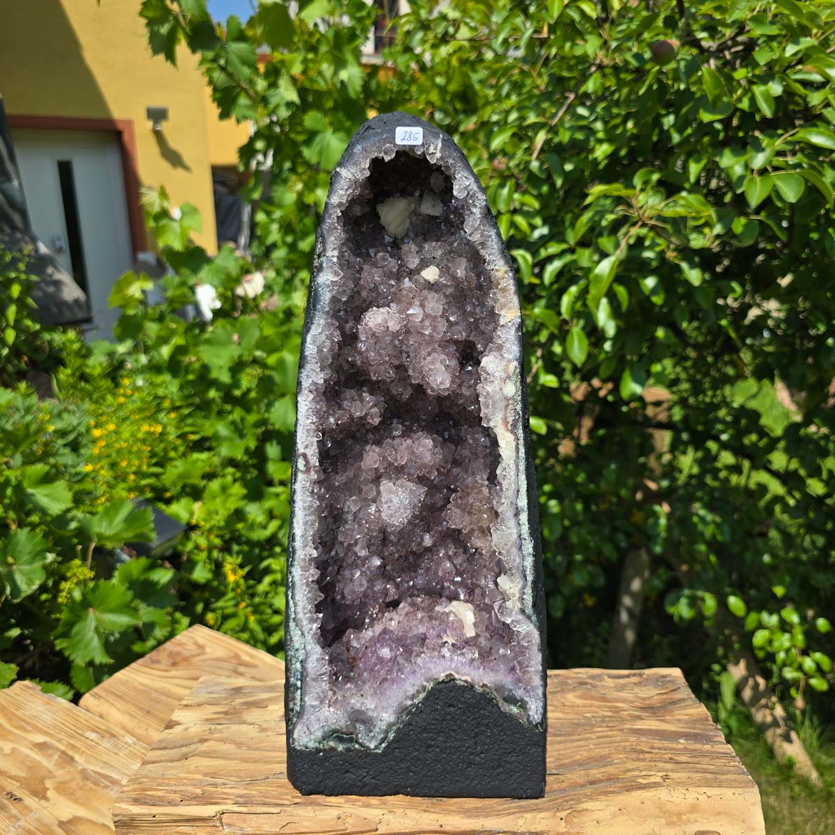 Amethyst Druse – Geode - 38x16x17cm und 9,2kg – Steinwelten OG - Nr. 285, ideal for interior decor and meditation.