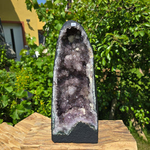 Amethyst Druse – Geode - 38x16x17cm und 9,2kg – Steinwelten OG - Nr. 285, ideal for interior decor and meditation.