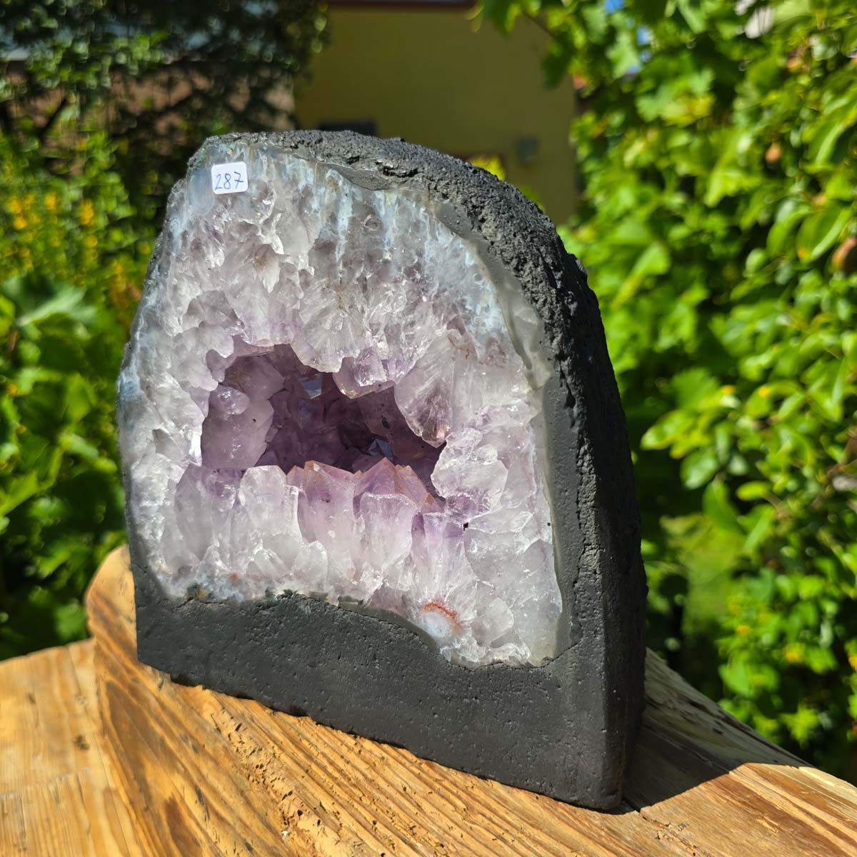 Amethyst Druse – Geode - 19x20cm und 6,5kg – Steinwelten OG - Nr. 287 mit hellvioletten Kristallen, brasilianische Herkunft