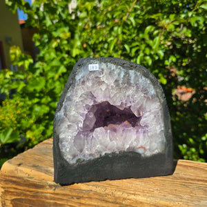 Amethyst Druse – Geode - 19x20cm und 6,5kg – Steinwelten OG - Nr. 287 mit hellvioletten Kristallen, brasilianische Herkunft