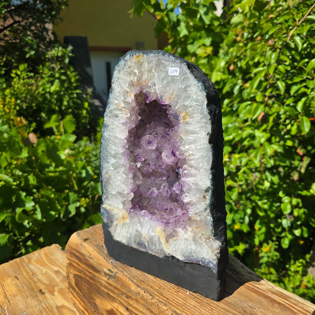 Amethyst Druse – Geode - 30x20x13cm und 9,8kg – Steinwelten OG - Nr. 319 aus Brasilien mit leuchtend hellen Kristallen.