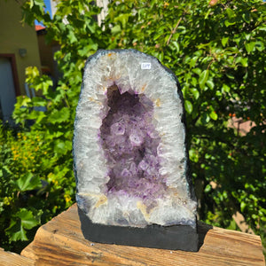 Amethyst Druse – Geode - 30x20x13cm und 9,8kg – Steinwelten OG - Nr. 319 aus Brasilien mit leuchtend hellen Kristallen.