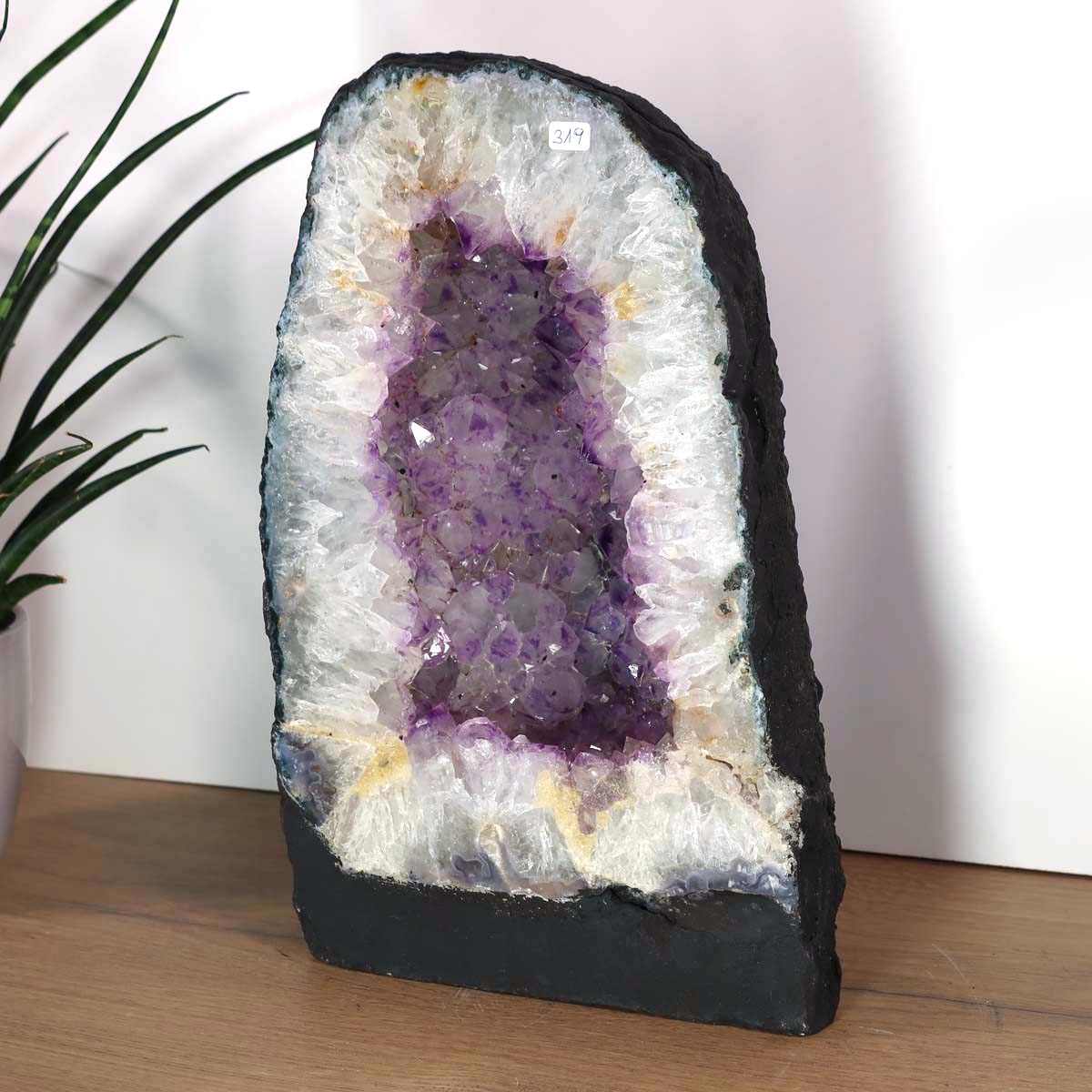 Amethyst Druse – Geode - 30x20x13cm und 9,8kg – Steinwelten OG - Nr. 319, helle Kristalle, Brasilien, Wohnzimmer Dekor