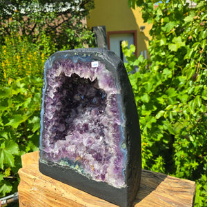 Amethyst Druse – Geode - 27x23x14cm und 10,8kg – Steinwelten OG - Nr. 419, ideal for decoration and meditation.