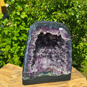 Amethyst Druse – Geode - 27x23x14cm und 10,8kg – Steinwelten OG - Nr. 419, ideal for stylish interiors, unique natural decor.