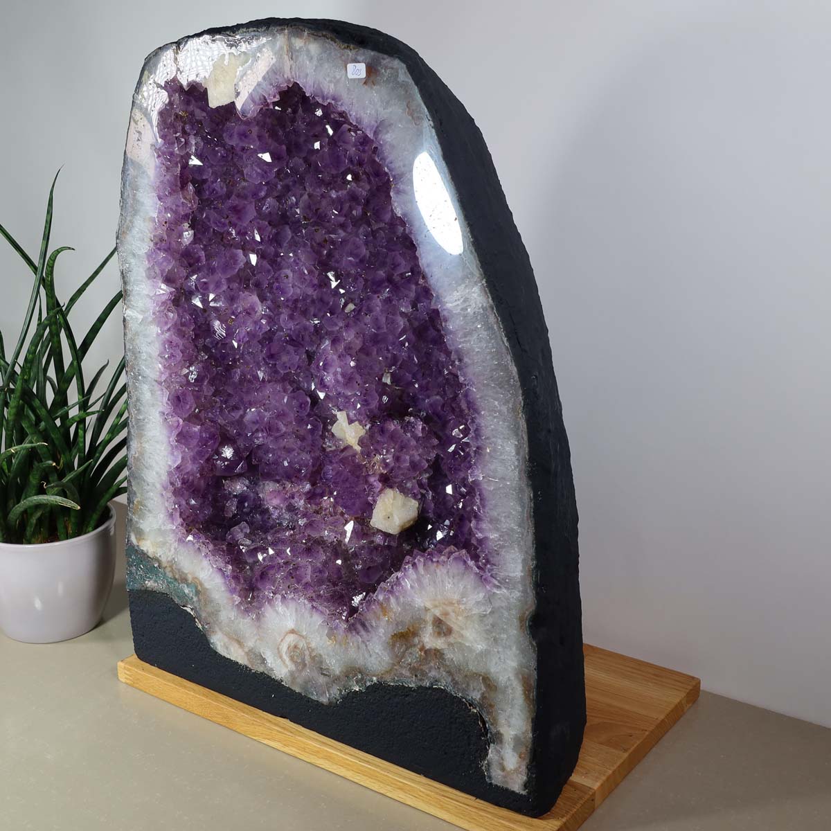 Amethyst Druse – Geode - 38x49x21cm und 41,8kg – Steinwelten OG - Nr. 451, unique home decor, therapeutic and meditative use