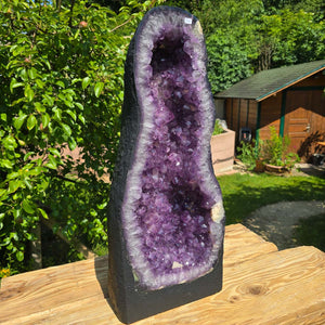 Amethyst Druse – Geode - 58x26x20cm und 26,8kg – Steinwelten OG - Nr. 54, ideal for unique interior design and meditation spaces.