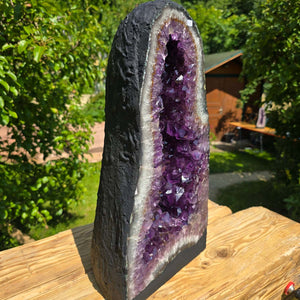 Amethyst Druse – Geode - 49x27x20cm und 26,8kg – Steinwelten OG - Nr. 73 ideal für repräsentative Räume und stilvolle Wohnbereiche
