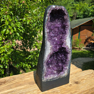 Amethyst Druse – Geode - 52x24x20cm und 25,6kg – Steinwelten OG - Nr. 88, unique natural decor for interior design and meditation spaces.