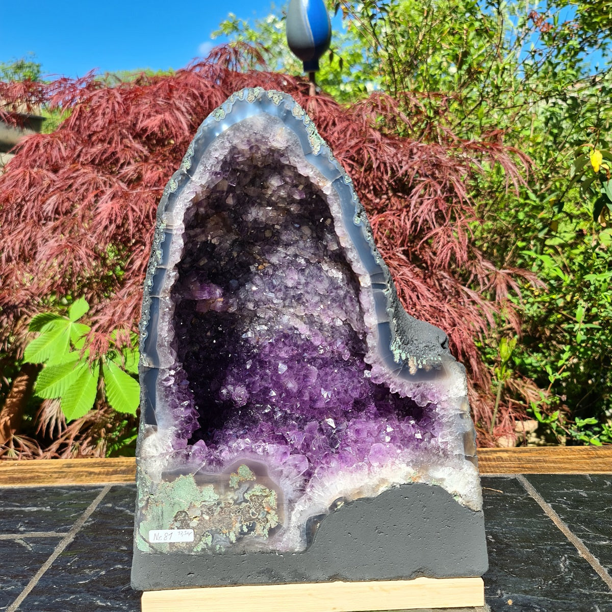 Amethyst Druse mit Achat Rand Nr. 81