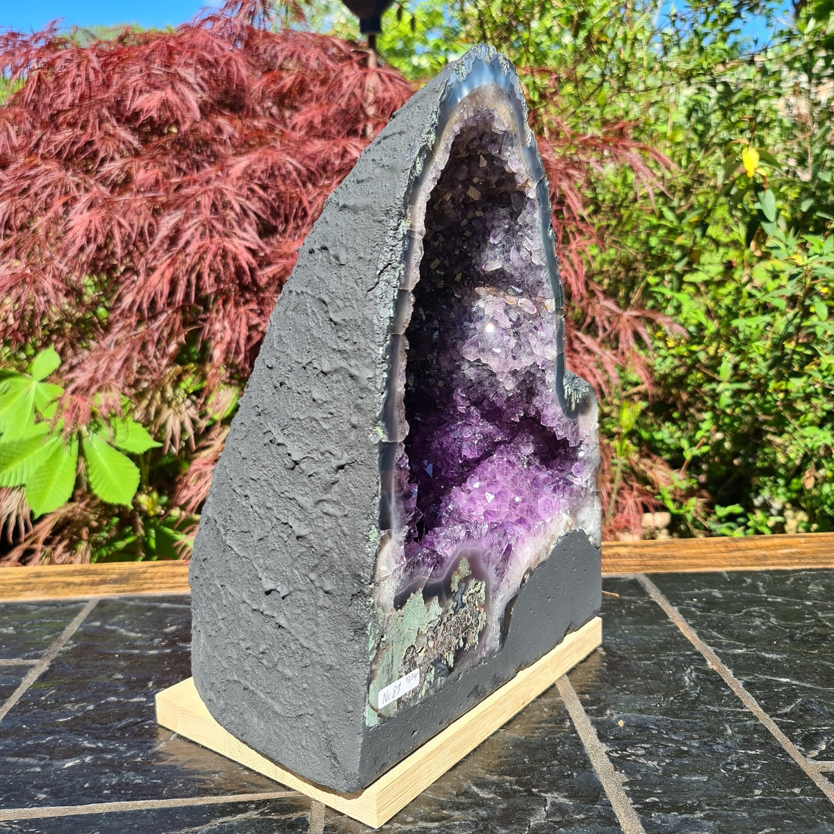 Amethyst Druse mit Achat Rand Nr. 81