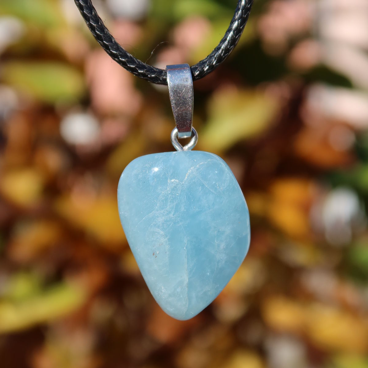 1A Qualität Aquamarin Anhänger 27mm - Ausgeglichenheit und frische Energie - UNIKAT Nr. 12